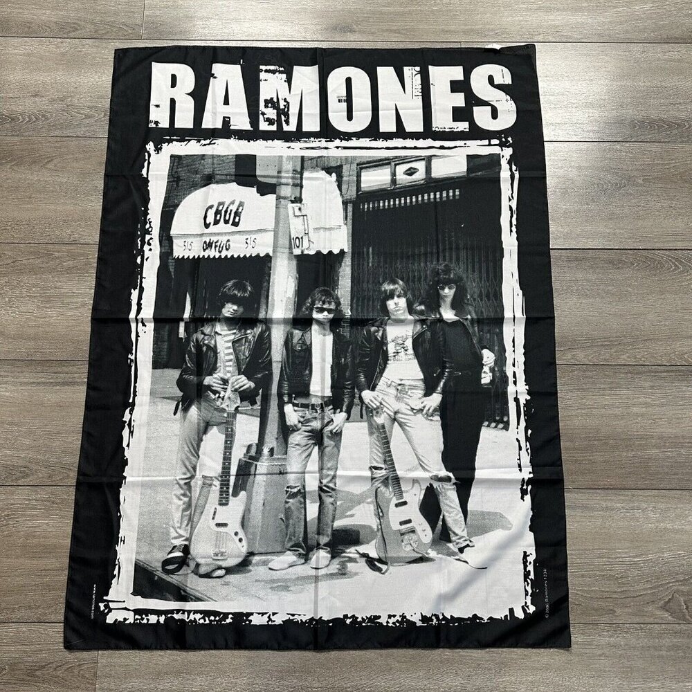 Ramones Flag Fabric 31x42 Made in Italy CBGB 2006 Licensed